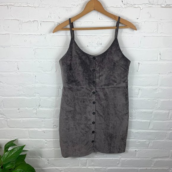 Urban Outfitters Cooperative Velvet Button Front Mini Dress - Picture 2 of 6